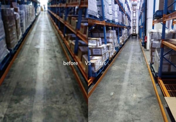 Before and after comparision by Reapway super thin LED linear high bay-1