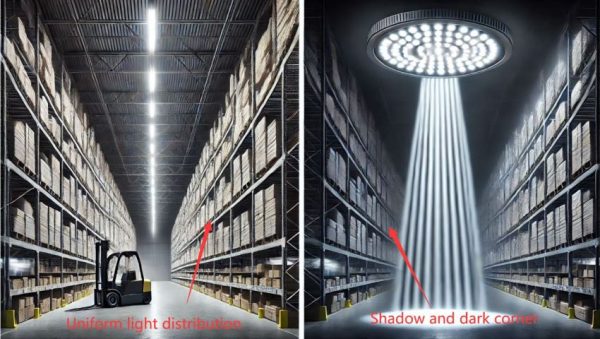 LED linear high bay VS UFO high bay 1